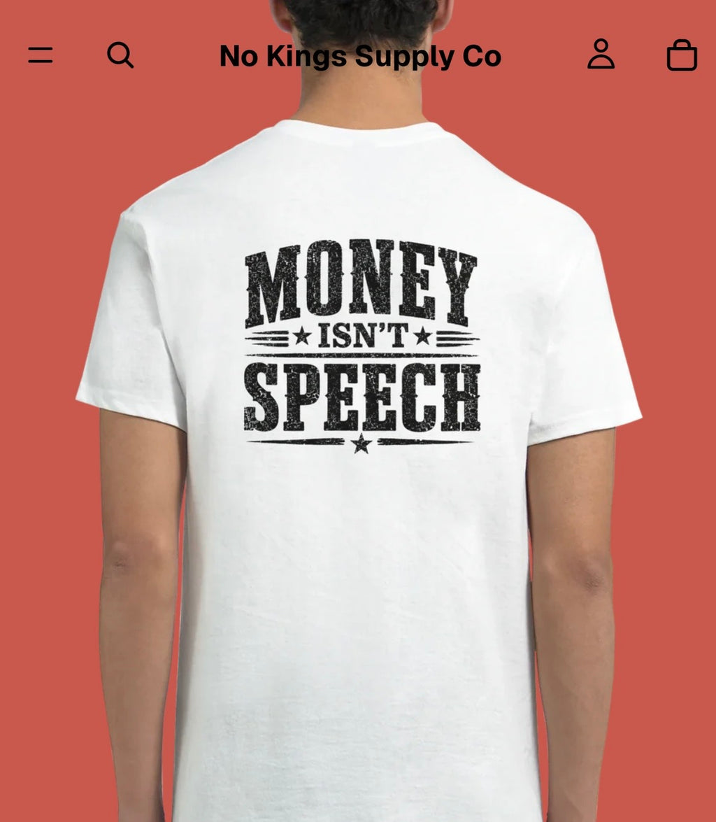 Money Isn't Speech Heavyweight Unisex Crewneck T-shirt | Gildan® 5000